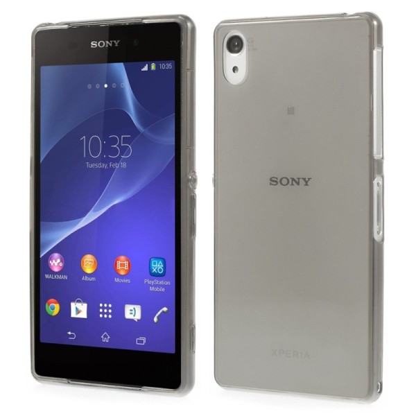 Ploniausias TPU skaidrus dėklas - pilkas (Xperia Z2)