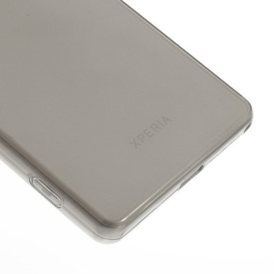 Sony Xperia Z2 skaidrus (permatomas) kieto silikono TPU ploniausias pasaulyje pilkas dėklas / Priedai.lt