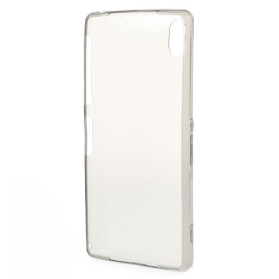 Sony Xperia Z2 skaidrus (permatomas) kieto silikono TPU ploniausias pasaulyje pilkas dėklas / Priedai.lt