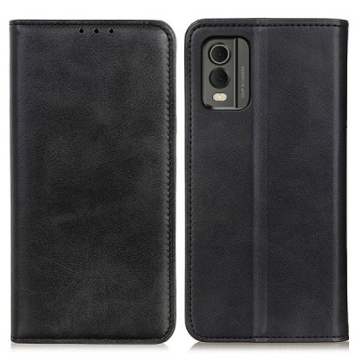 Nokia C32 "Split" black leather flip case - book | Priedai.lt