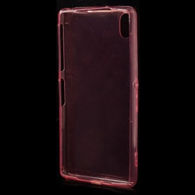 Sony Xperia Z2 skaidrus (permatomas) kieto silikono TPU ploniausias pasaulyje raudonas dėklas / Priedai.lt