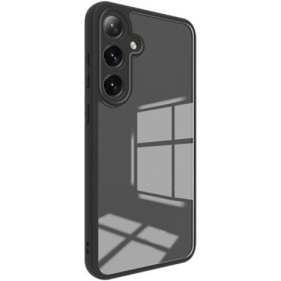 Samsung Galaxy S24 FE "Imak" hard silicone TPU transparent (black edges) case | Priedai.lt
