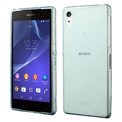 Sony Xperia Z2 skaidrus (permatomas) kieto silikono TPU ploniausias pasaulyje žalias dėklas / Priedai.lt