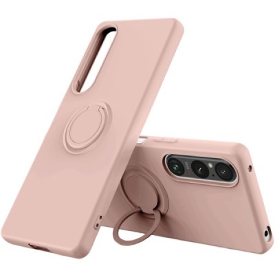 Sony Xperia 1 V „Ring“ Kickstand (TPU) rožinis dėklas - nugarėlė | Priedai.lt