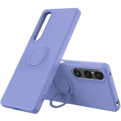 Sony Xperia 1 V „Ring“ Kickstand (TPU) violetinis dėklas - nugarėlė | Priedai.lt