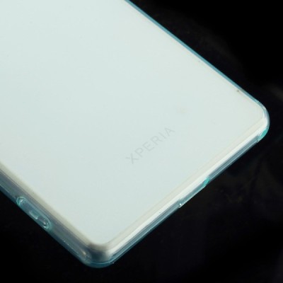 Sony Xperia Z2 skaidrus (permatomas) kieto silikono TPU ploniausias pasaulyje žalias dėklas / Priedai.lt