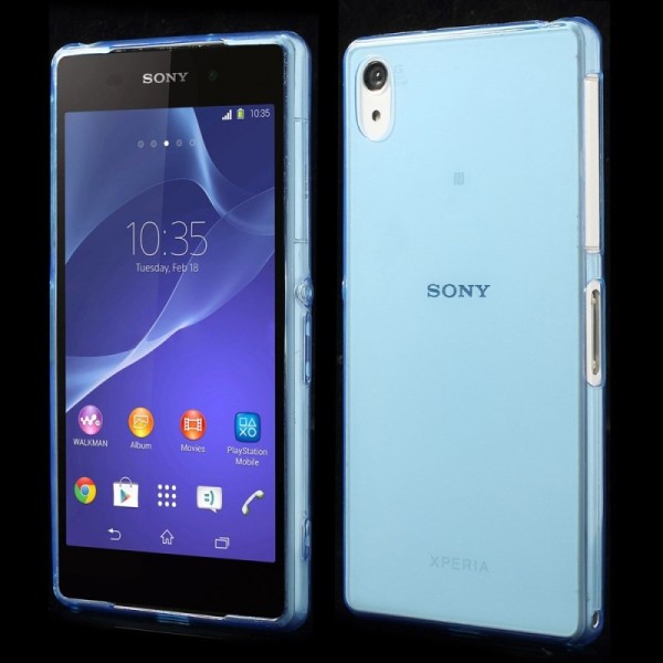Ploniausias TPU skaidrus dėklas - mėlynas (Xperia Z2)