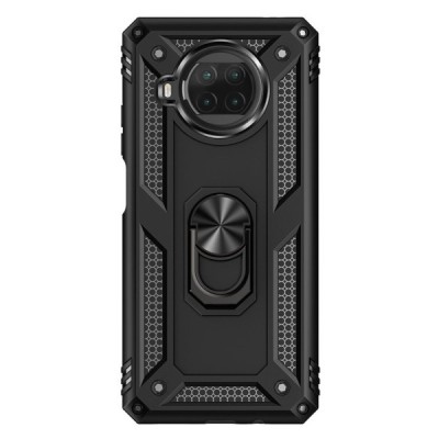 Sustiprintos apsaugos „Kickstand“ Xiaomi Redmi Note 9 Pro (Mi 10T Lite 5G) juodas kieto silikono (TPU) ir plastiko dėklas | Prie