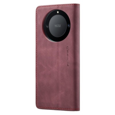 Huawei Honor Magic 5 Lite (Honor X40, Honor X9a) CaseMe Retro solidus atverčiamas bordo odinis dėklas - knygutė | Priedai.lt