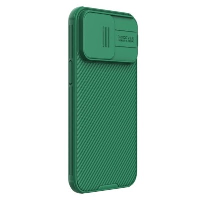 Apple iPhone 15 Pro Max „Nillkin“ CamShield Pro Magnetic žalias dėklas, nugarėlė su kameros apsauga | Priedai.lt