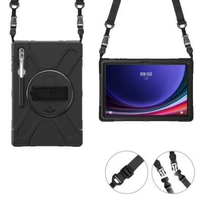 Samsung Galaxy Tab S8 Ultra 14.6" (X900, X906) Kickstand sustiprintos apsaugos (360°) juodas dėklas - nugarėlė | Priedai.lt