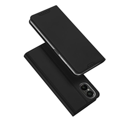 „Dux Ducis“ Skin serijos Sony Xperia 5 V juodas odinis atverčiamas dėklas | Priedai.lt