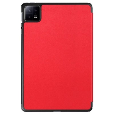 Xiaomi Pad 6 atverčiamas raudonas odinis dėklas (sulankstomas) | Priedai.lt