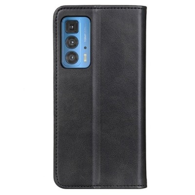 Motorola Edge 20 Pro „Split“ juodas odinis atverčiamas dėklas - knygutė | Priedai.lt