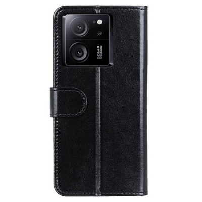 Xiaomi 13T (13T Pro) atverčiamas juodas odinis dėklas - piniginė | Priedai.lt
