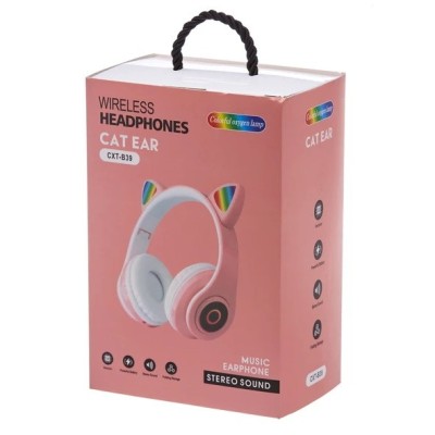 „Cat Ear“ Wireless belaidės rožinės ausinės su lankeliu (laisvų rankų įranga) | Priedai.LT