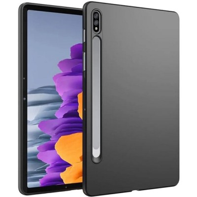 Samsung Galaxy Tab S7 FE (SM-T736, SM-T730) kieto silikono TPU juodas dėklas - nugarėlė | Priedai.lt