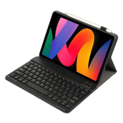 Xiaomi Redmi Pad SE 11" atverčiamas juodas odinis dėklas su bluetooth belaide klaviatūra | Priedai.lt