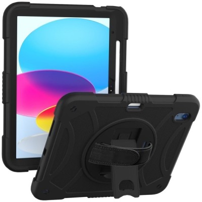 Apple iPad 11 2025, iPad 10.9 2022 reinforced protection (360°) black case - back | Priedai.lt