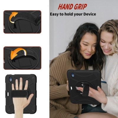 Apple iPad 11 2025, iPad 10.9 2022 reinforced protection (360°) black case - back | Priedai.lt