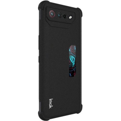 Asus Rog Phone 7 Pro ( Rog Phone 7 Ultimate) Imak sustiprintos apsaugos kieto silikono TPU juodas dėklas - nugarėlė | Priedai.lt