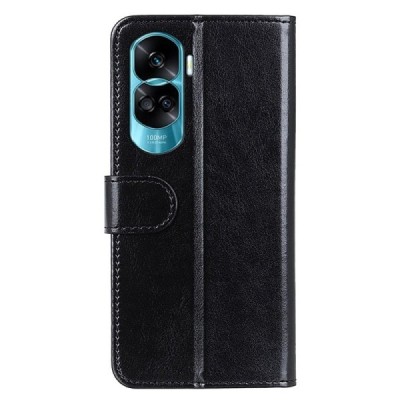 Huawei Honor 90 Lite (X50i) atverčiamas juodas odinis dėklas - piniginė | Priedai.lt