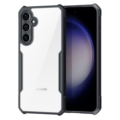 Samsung Galaxy S23 FE (Fan Edition) „XUNDD“ skaidrus juodos spalvos apvadais kieto silikono TPU akrilo dėklas - nugarėlė | Pried