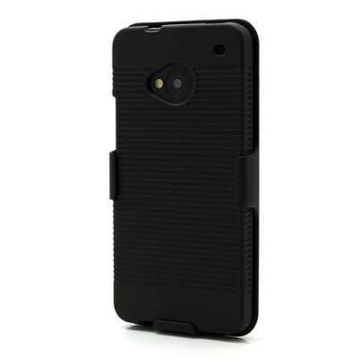 „Trys viename“ HTC One M7 juodas dėklas (Dėkliukas) / Priedai.lt