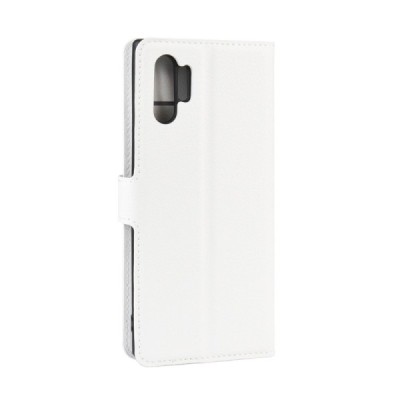 Samsung Galaxy Note 10+ (N975F) atverčiamas juodas odinis Litchi dėklas - piniginė | Priedai.lt