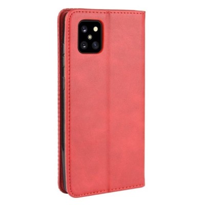 Samsung Galaxy Note10 Lite (N770F) Vintage raudonas odinis atverčiamas dėklas - knygutė su magnetu | Priedai.lt