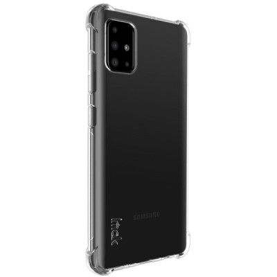 Samsung Galaxy A51 (A515) Imak sustiprintos apsaugos kieto silikono TPU skaidrus dėklas - nugarėlė | Priedai.lt