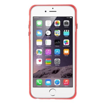 Apple iPhone 6 Plus (6s Plus) skaidrus permatomas rėmelis (kraštų apvadas, bamperis) - raudonas / Priedai.lt