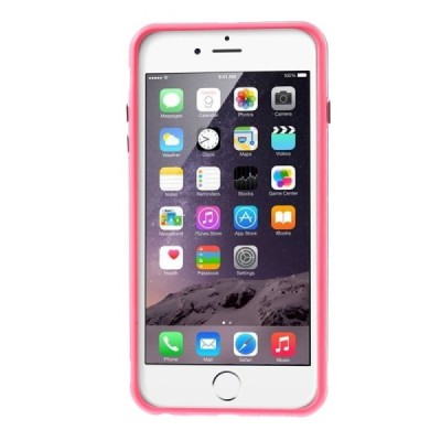 Apple iPhone 6 Plus (6s Plus) skaidrus permatomas rėmelis (kraštų apvadas, bamperis) - rožinis / Priedai.lt