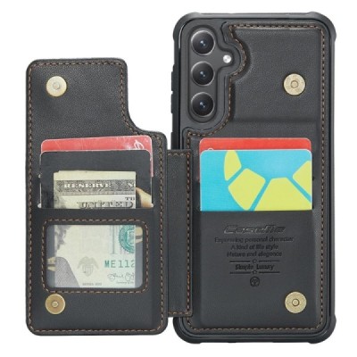 Samsung Galaxy S23 FE (Fan Edition) „CaseMe“ Wallet juodas dėklas - nugarėlė | Priedai.lt