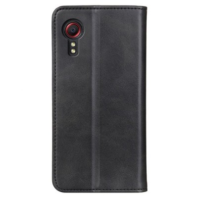 Samsung Galaxy Xcover 7 (G556B) „Split“ juodas odinis atverčiamas dėklas - knygutė | Priedai.lt