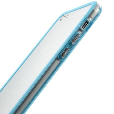 Apple iPhone 6 Plus (6s Plus) skaidrus permatomas rėmelis (kraštų apvadas, bamperis) - šviesiai mėlynas / Priedai.lt