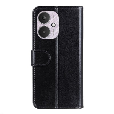 Xiaomi Redmi 13C (Poco C65) atverčiamas juodas odinis dėklas - piniginė | Priedai.lt