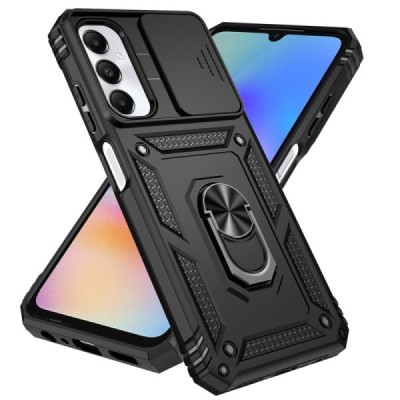 Sustiprintos apsaugos „Kickstand“ Samsung Galaxy A05s (SM-A057F) juodas kieto silikono (TPU) ir plastiko dėklas | Priedai.lt