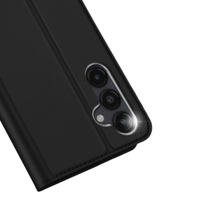 „Dux Ducis“ Skin serijos Samsung Galaxy A15 5G (SM-A156B, SM-A155F) juodas odinis atverčiamas dėklas | Priedai.lt