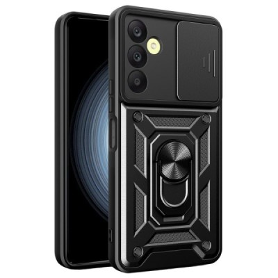 Sustiprintos apsaugos „Kickstand“ Samsung Galaxy A25 (SM-A256) juodas kieto silikono (TPU) ir plastiko dėklas | Priedai.lt