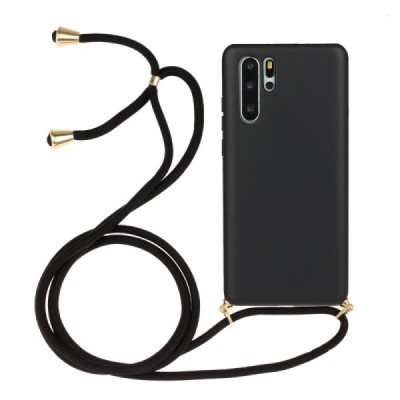 Huawei P30 Pro Strap kieto silikono TPU juodas dėklas - nugarėlė | Priedai.lt