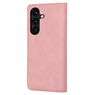 Samsung Galaxy S24+ (SM-S926) „Split“ rožinis odinis atverčiamas dėklas - knygutė | Priedai.lt