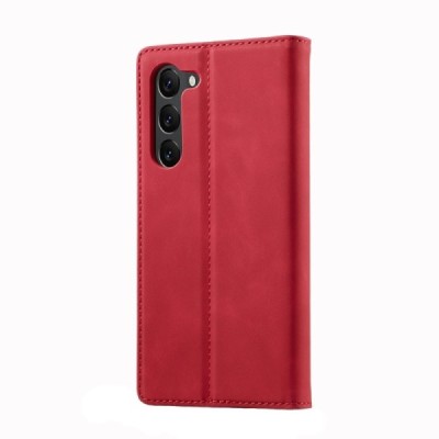 „Lc.Imeeke“ Samsung Galaxy S24+ (SM-S926) raudonas odinis atverčiamas dėklas | Priedai.lt