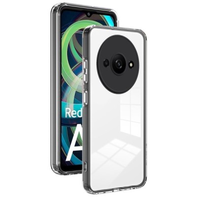 Xiaomi Redmi A3 (Poco C61) „Candy“ skaidrus juodas kieto silikono (TPU) dėklas | Priedai.lt
