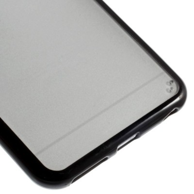 Apple iPhone 6 Plus (6s Plus) skaidrus matinis plastikinis dėklas su juodu TPU rėmeliu / Priedai.lt