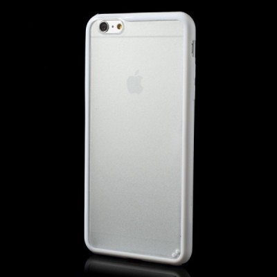 Apple iPhone 6 Plus (6s Plus) skaidrus matinis plastikinis dėklas su baltu TPU rėmeliu / Priedai.lt