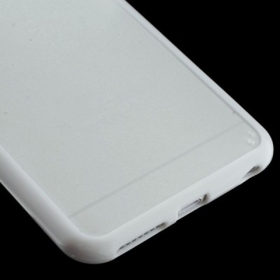 Apple iPhone 6 Plus (6s Plus) skaidrus matinis plastikinis dėklas su baltu TPU rėmeliu / Priedai.lt