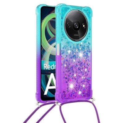 Xiaomi Redmi A3 (Poco C61) „Strap“ Shine kieto silikono TPU mėlynas violetinis dėklas - nugarėlė | Priedai.lt