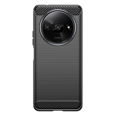 Xiaomi Redmi A3 (Poco C61) „Mofi“ Carbon kieto silikono TPU juodas dėklas - nugarėlė | Priedai.lt