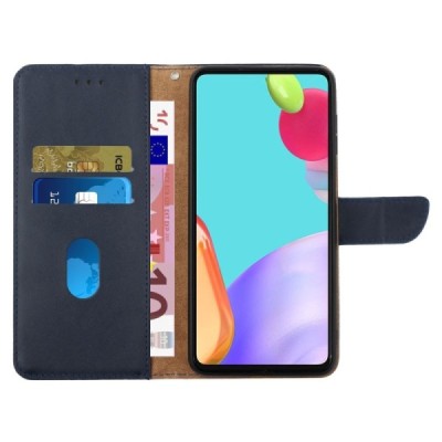 „Deluxe“ Xiaomi Poco M6 Pro (Redmi 12 5G) mėlynas odinis atverčiamas dėklas | Priedai.lt